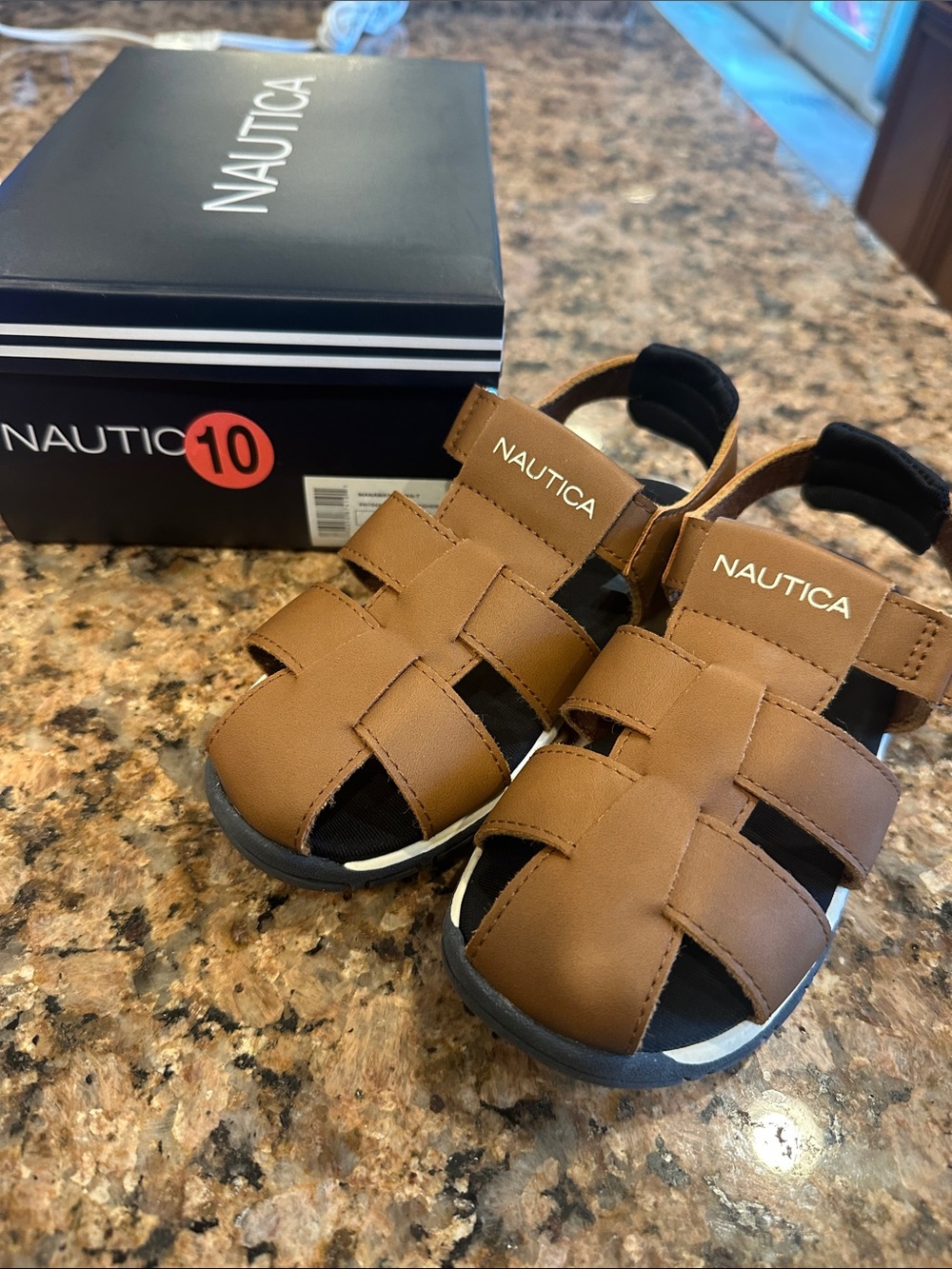 Nautica Kids Toddler Fisherman Sandals, Tan, size 10